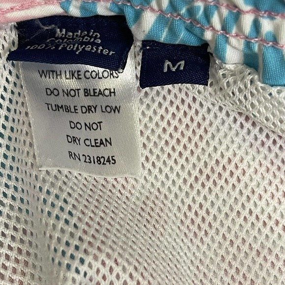 Vineyard Vines Shorts Adult Medium Pink Blue Swim Trunks Lined Beach Pocket Men - Picture 6 of 11